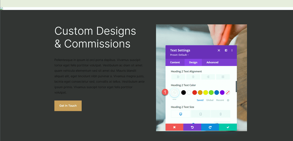 Divi Matching Portfolio และ Projects เปลี่ยนสีหัวข้อ