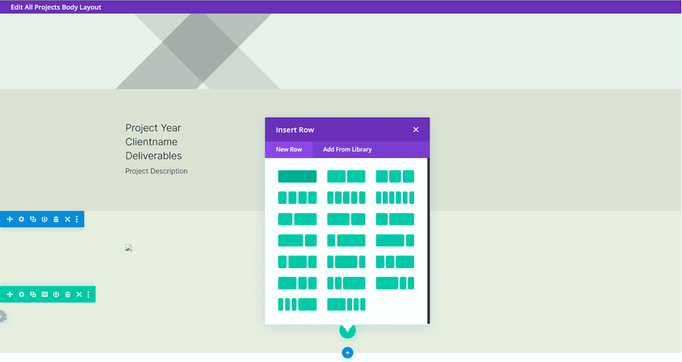 Портфолио и проекты Divi Matching New Row