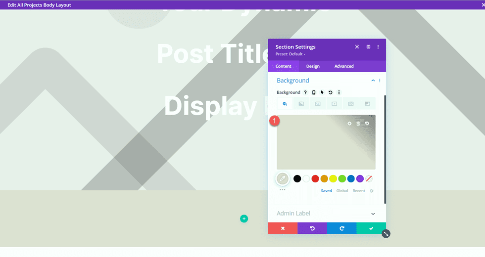 Tło sekcji Divi Matching Portfolio i Projects