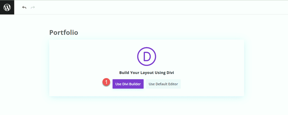 Divi マッチング ポートフォリオとプロジェクトは Builder を使用します