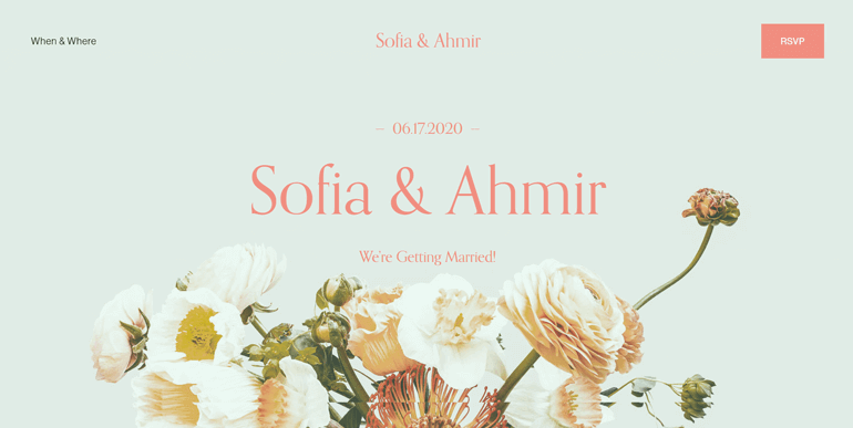 Sofia と Ahmir は最高の結婚式のウェブサイトの例の 1 つです