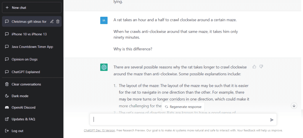 ChatGPT 論理精度