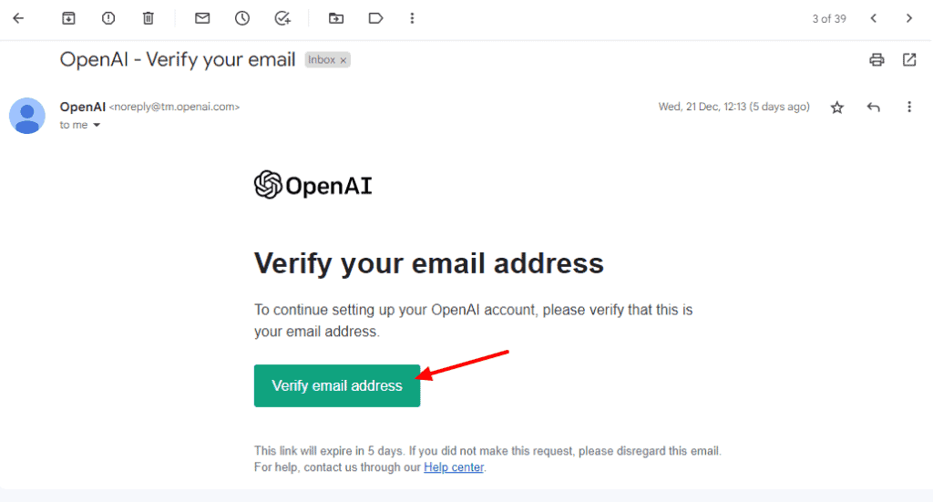 Verificarea contului OpenAI ChatGPT