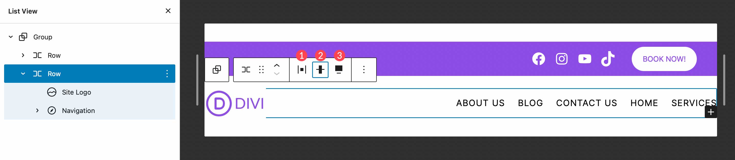 configuración de alineación de filas