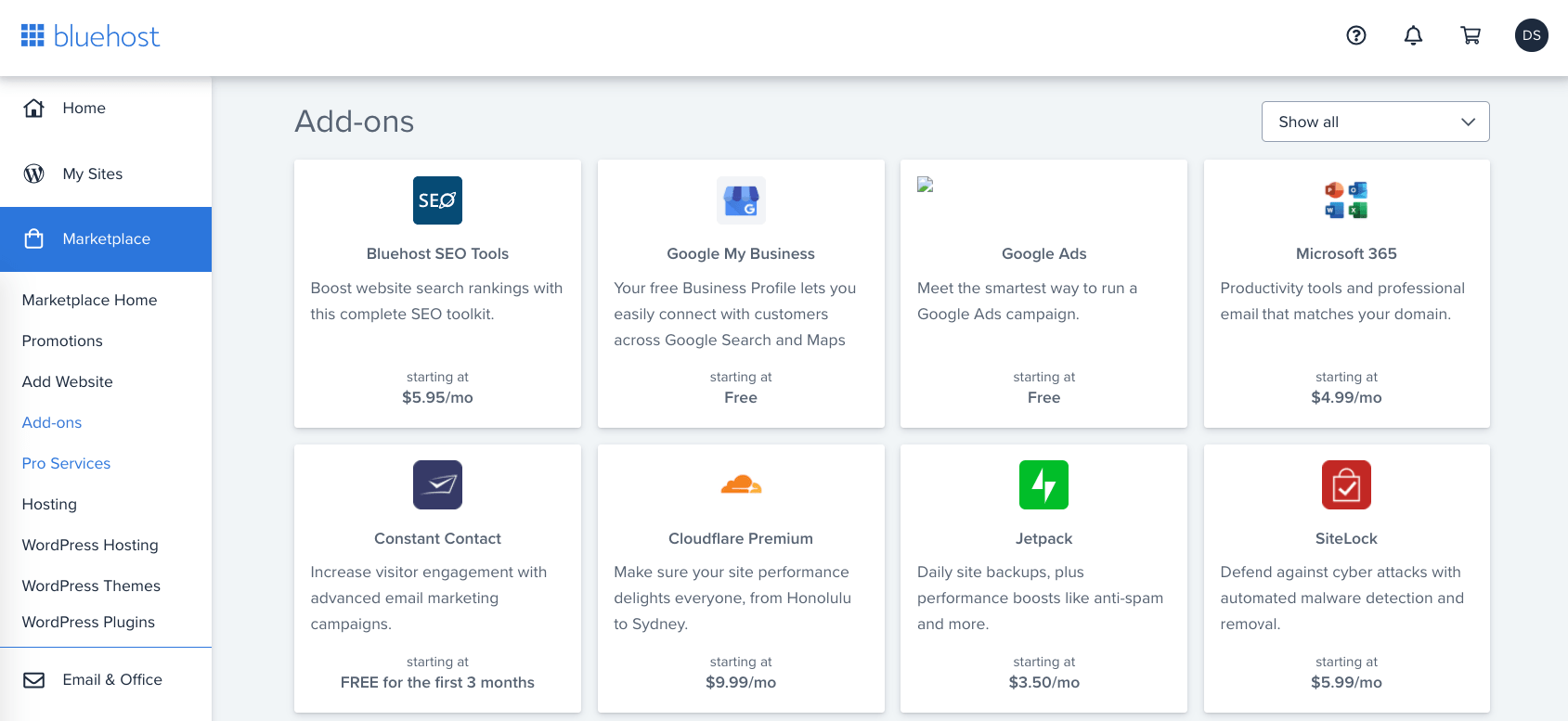 Bluehost-Hosting-Add-Ons