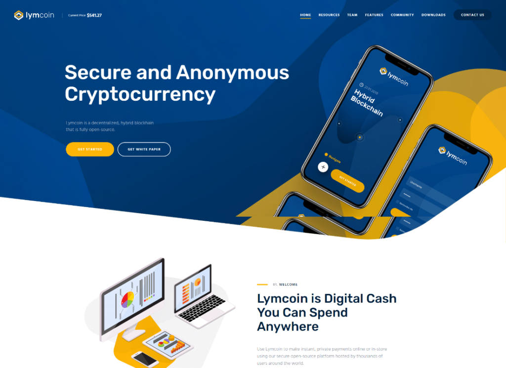 Lymcoin - ธีม Cryptocurrency & ICO WordPress