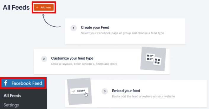 เพิ่มฟีด Facebook ใหม่