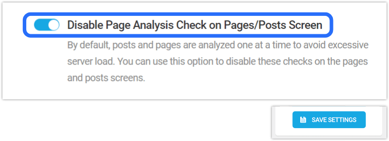 désactiver les paramètres d'enregistrement de l'analyse de la page