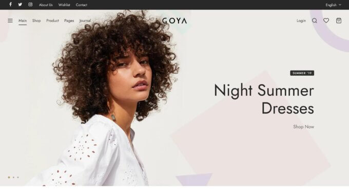 Goya est l'un des meilleurs thèmes de mode WooCommerce.