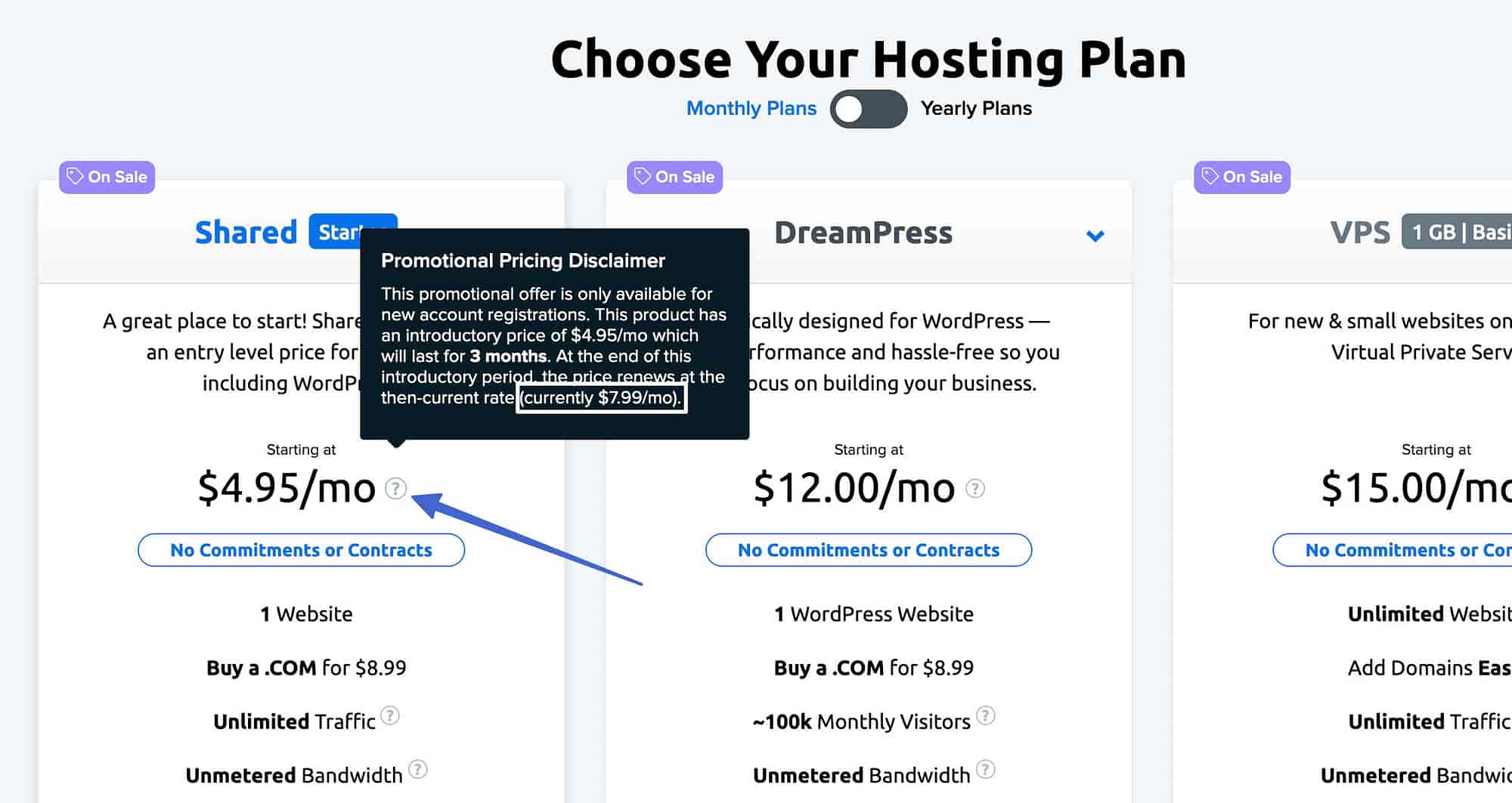 Finden Sie den tatsächlichen monatlichen Webhosting-Preis für Dreamhost