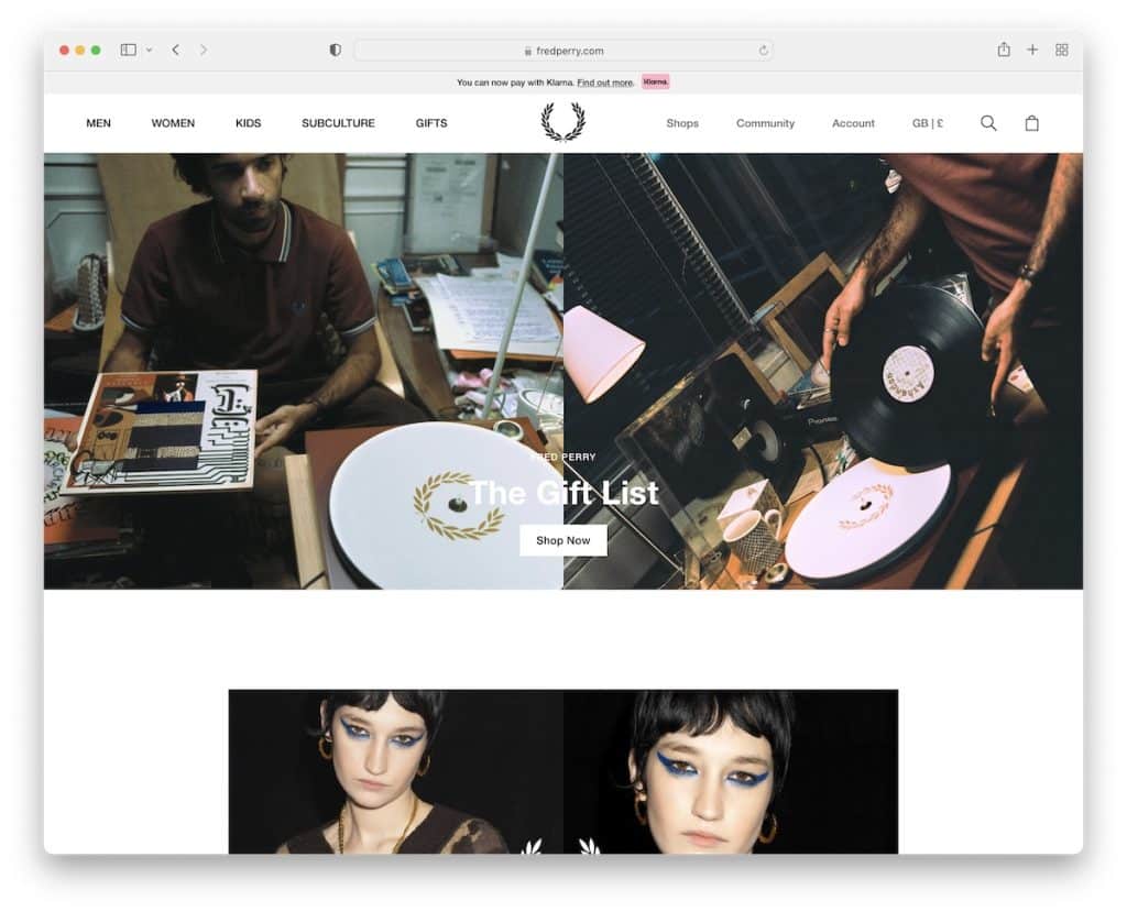 sito web magento di fred perry