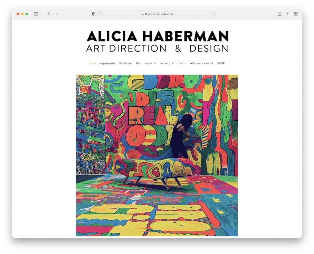 site de portfólio de artistas de alicia haberman