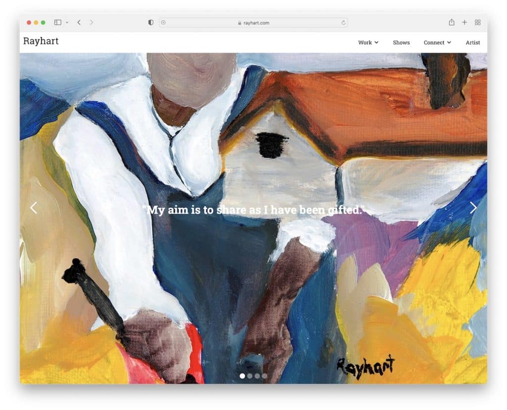 site de portfólio do artista ray hart