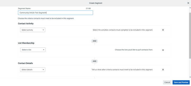 Segmentación de contactos