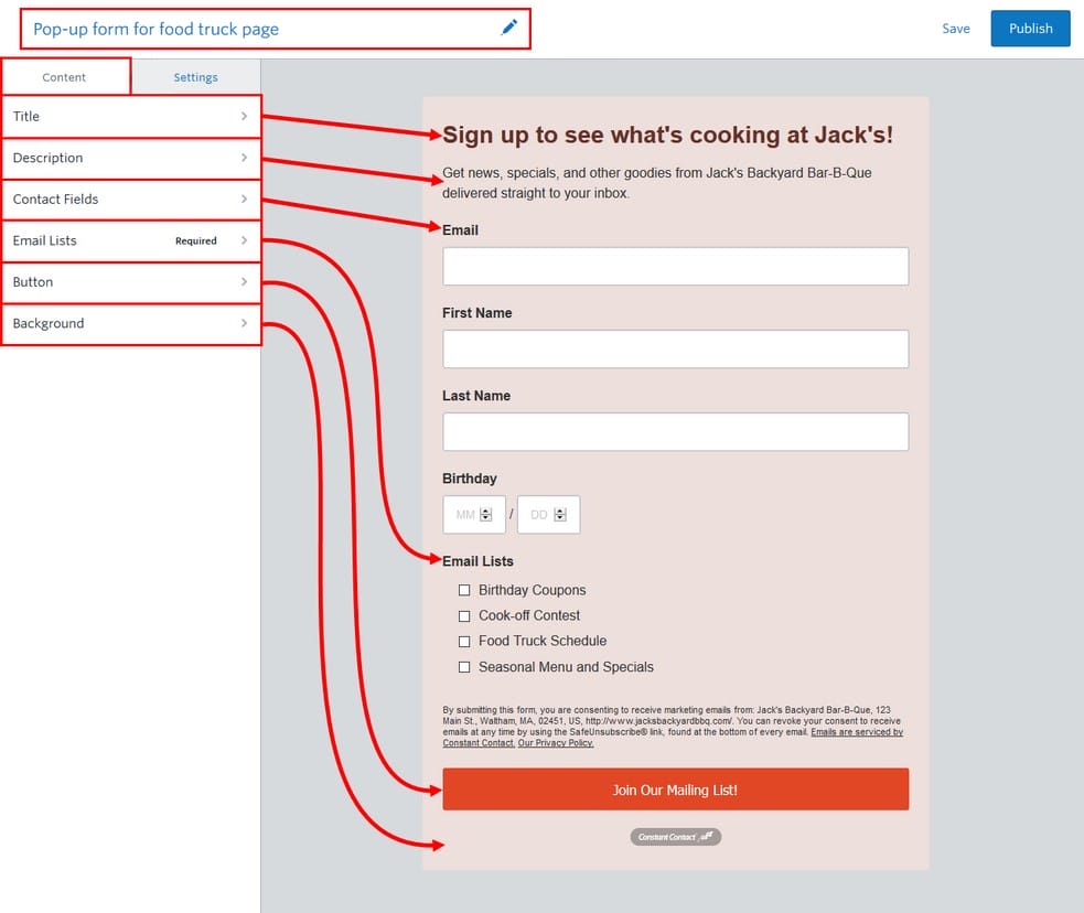 Erstellen Sie ein Opt-in-Formular für konstante Kontakte