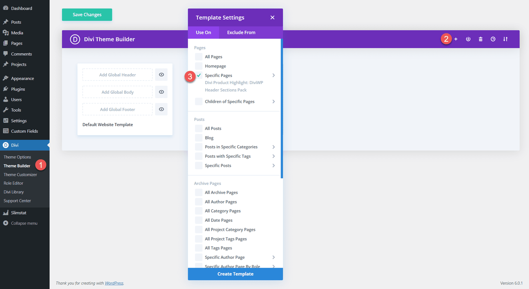 Divi 產品亮點：DiviWP 標頭部分包安裝