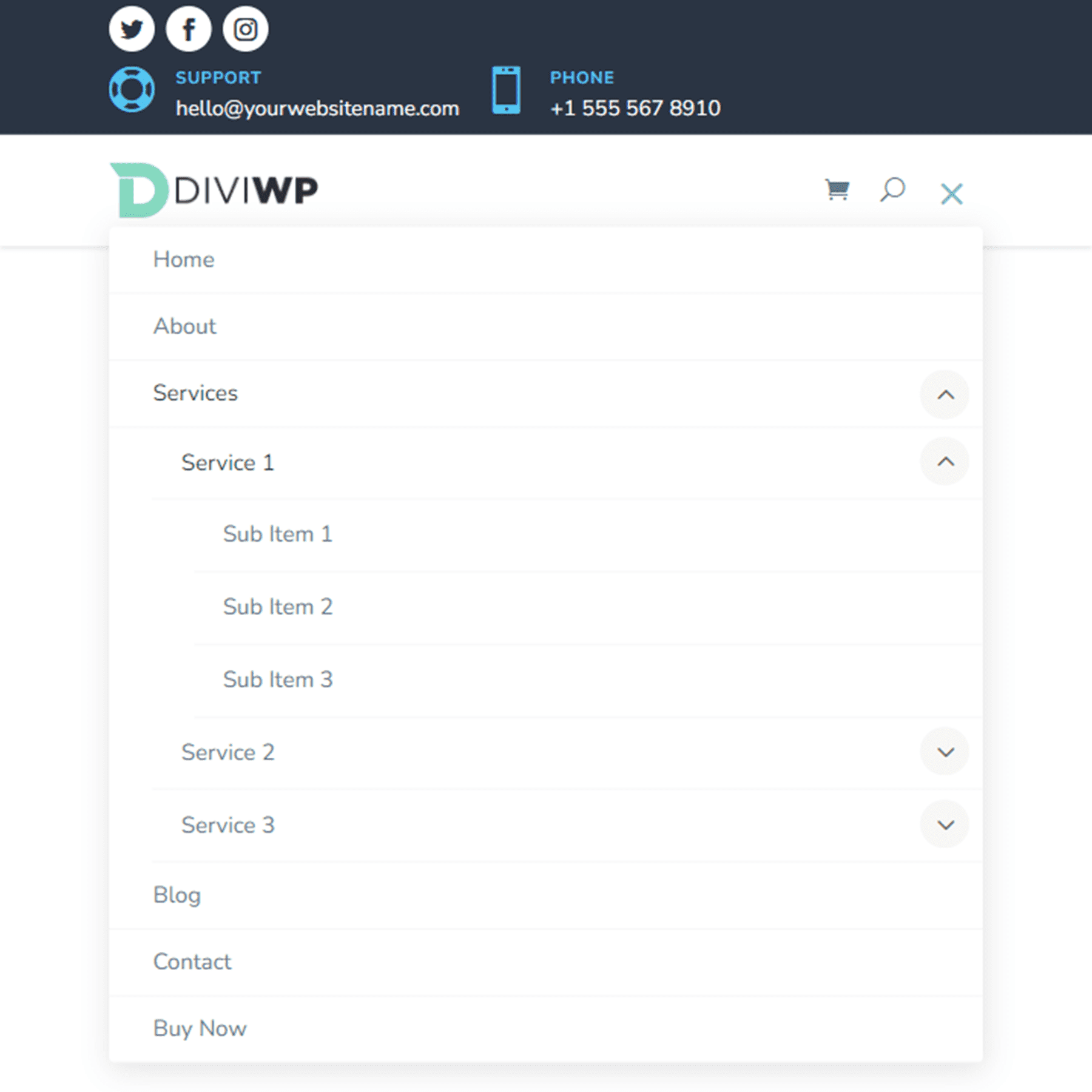 Divi-Produkthighlight DiviWP Header Sections Pack Layout 18 Tablet