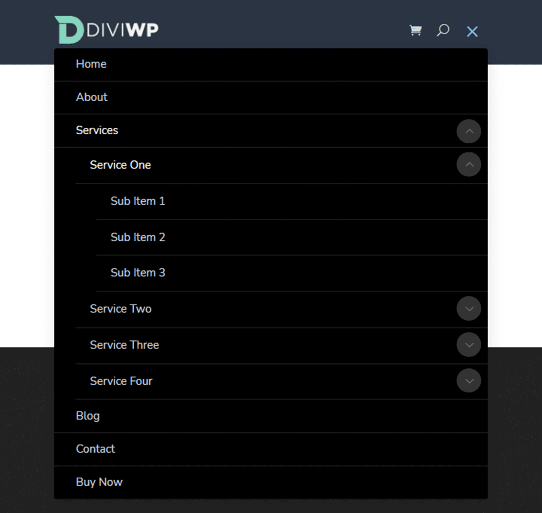 Divi 製品ハイライト DiviWP ヘッダー セクション パック レイアウト 6 タブレット