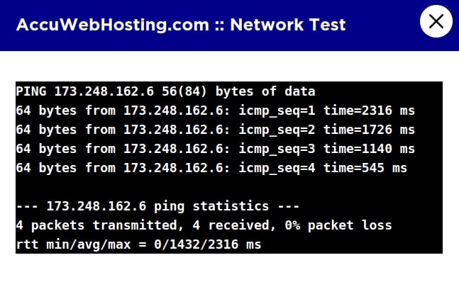 AccuWebhosting-Server-Antwortzeit