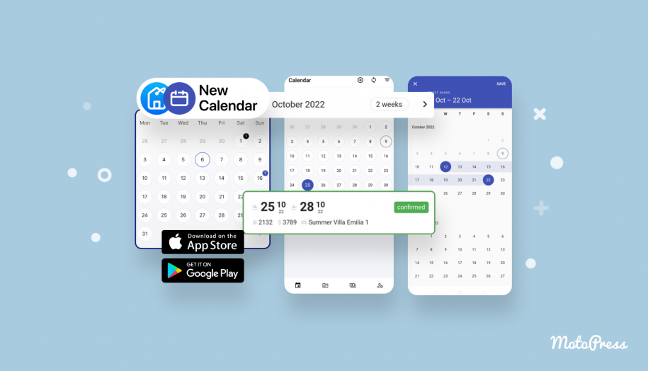 Calendario dell'app mobile HB