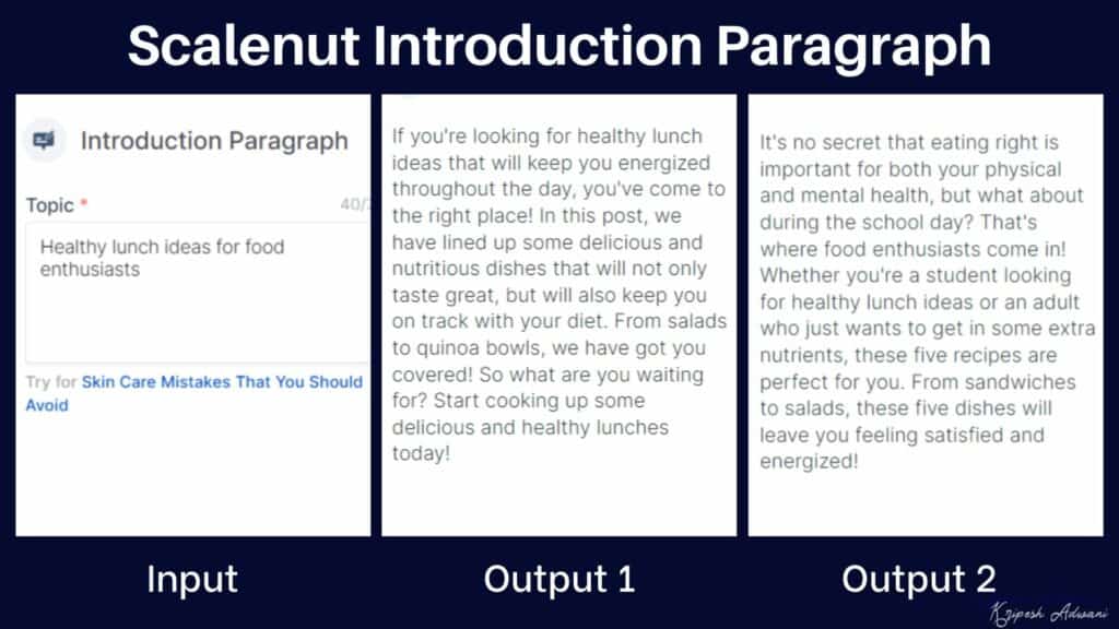 Paragraphe d'introduction de Scalenut