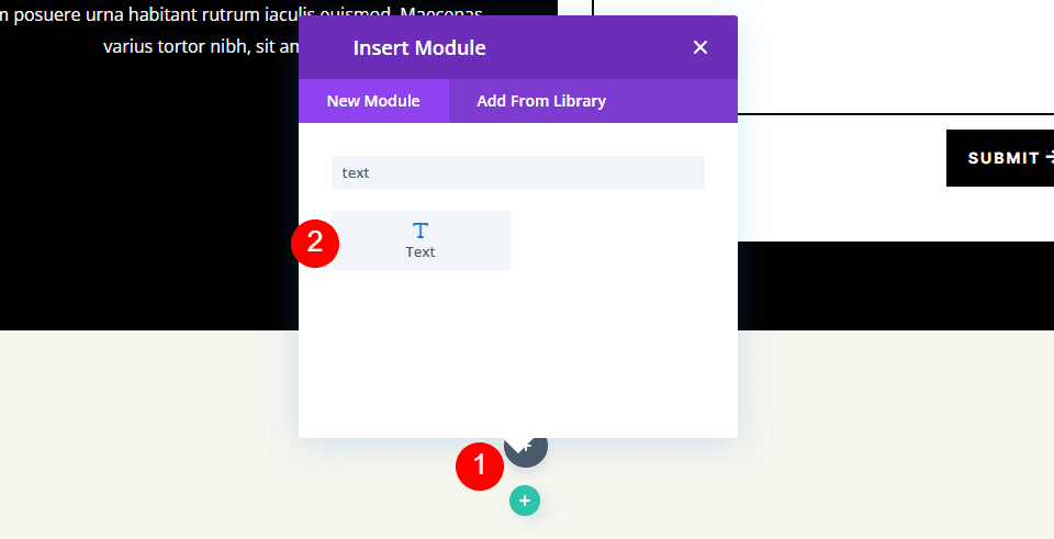 Fügen Sie ein Textmodul hinzu