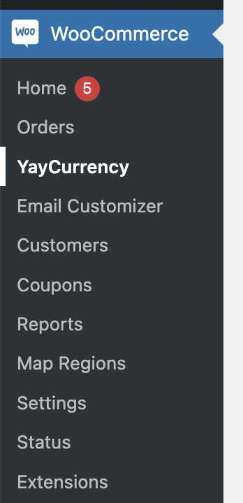 configuration yaycurrency dans wordpress