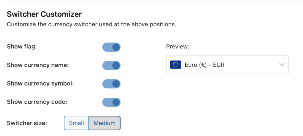 sélecteur de devises yaycurrency