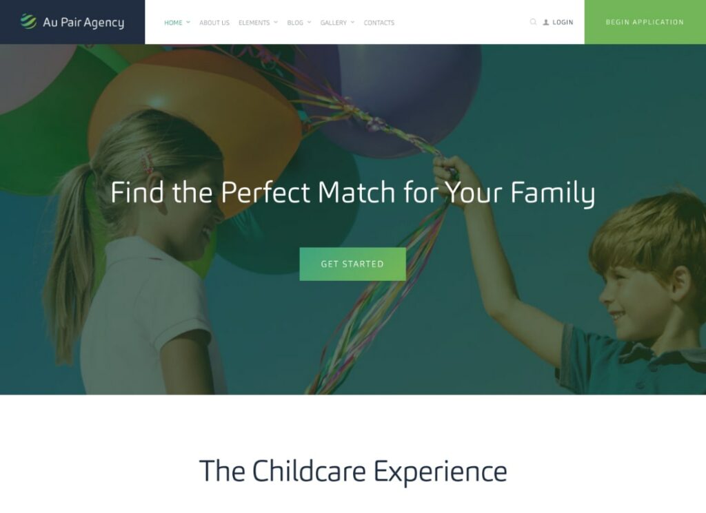 Au-Pair | WordPress-Theme für Babysitter- und Nanny-Agenturen