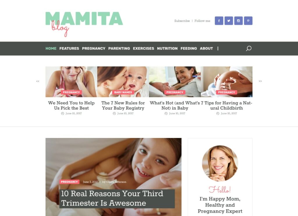 Mama | Schwangerschaft & Mutterschaft Cinique Blog WordPress Theme