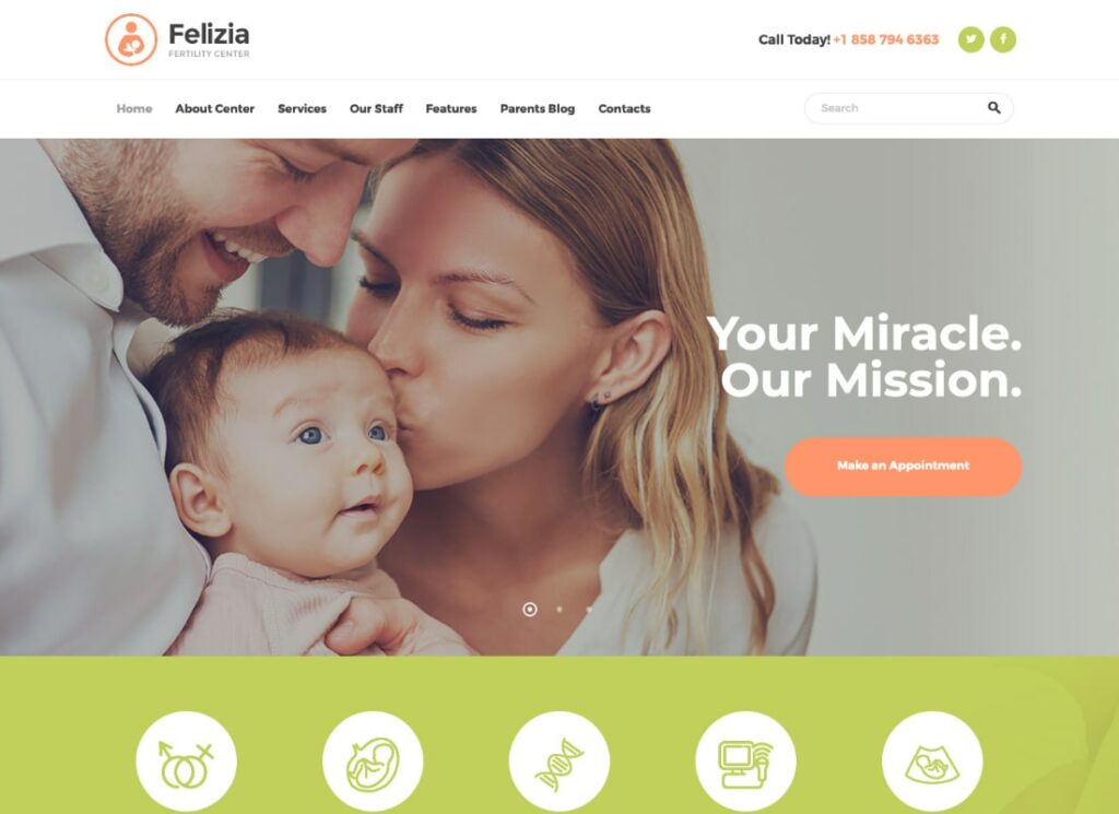 Felice | Centro di fertilità e tema WordPress medico