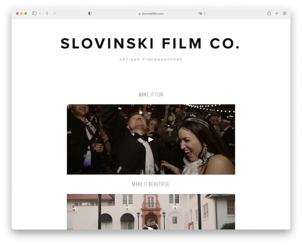 Site Web du vidéaste de films slovinski