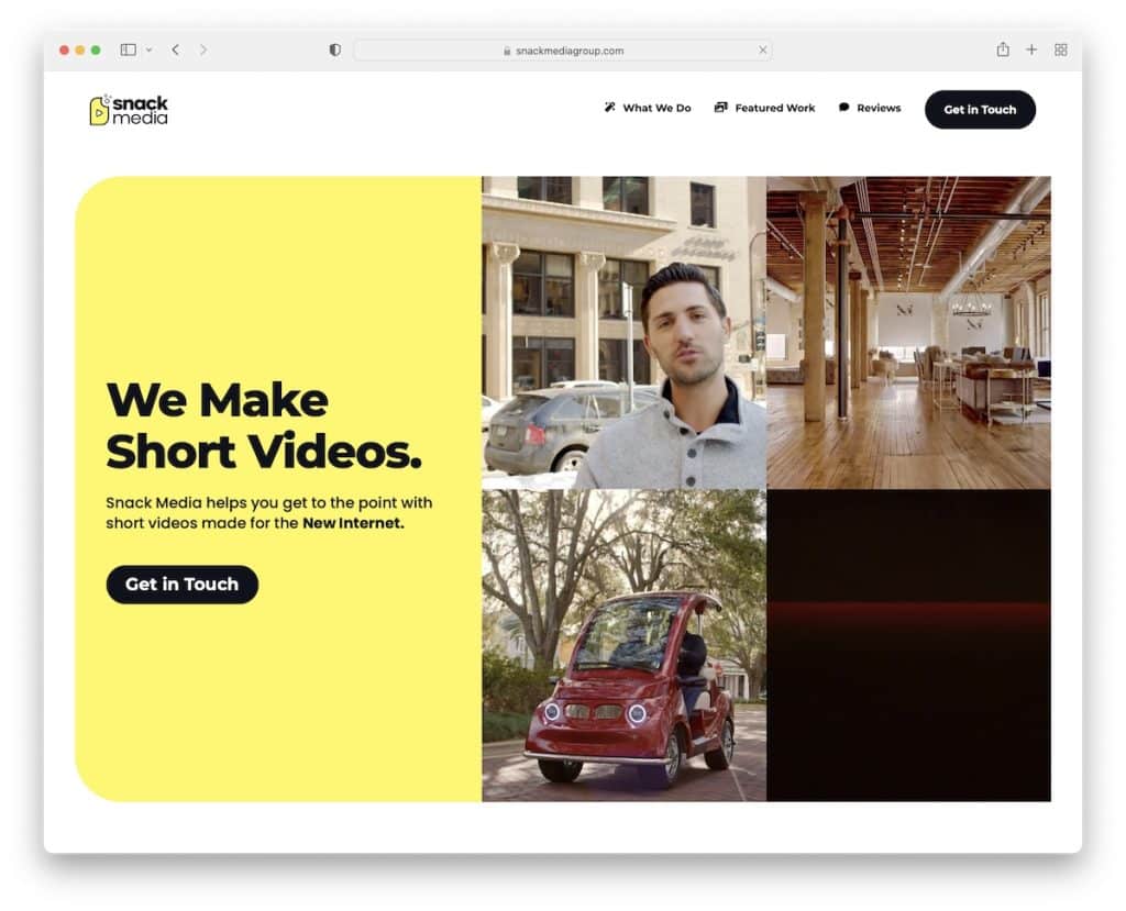 sito web di videomaker di snack media