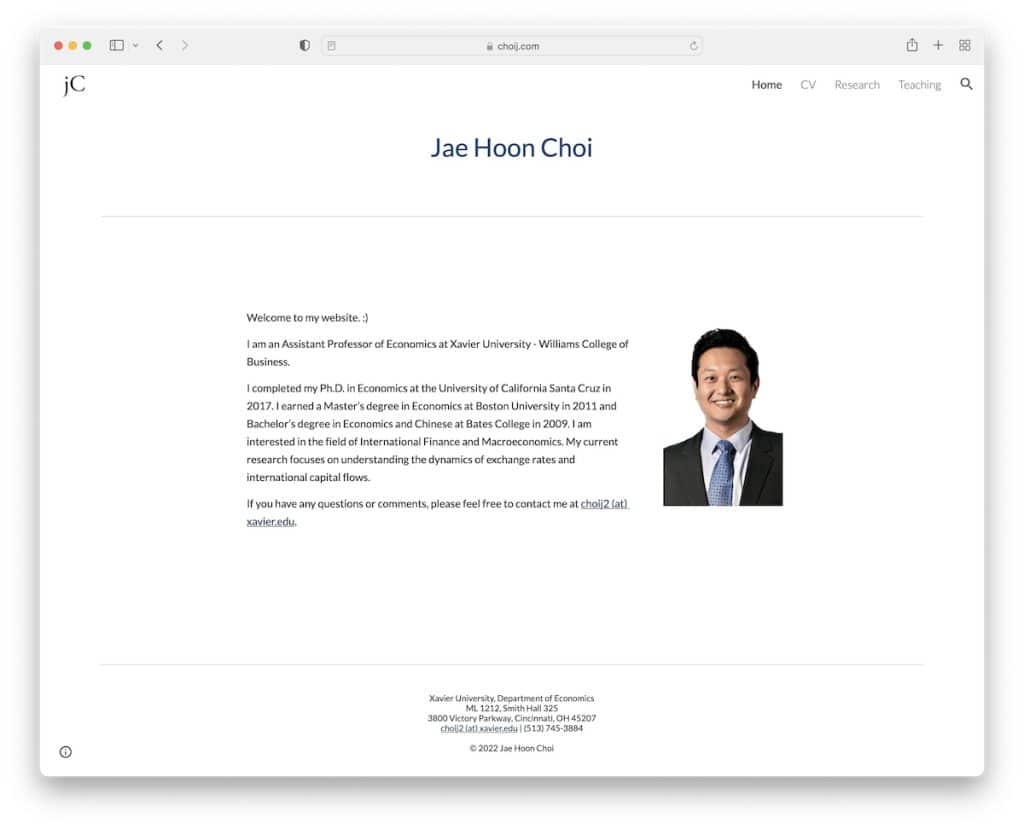 exemplo de site do google jae hoon choi