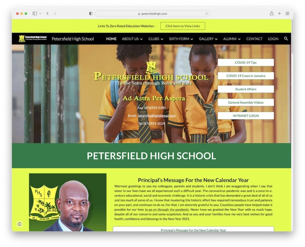 exemple de site google lycée petersfield