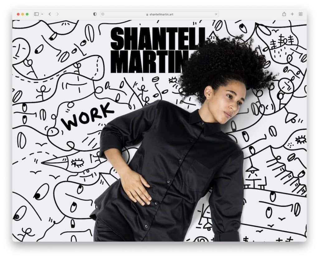 Witryna internetowa portfolio sztuki Shantell Martin