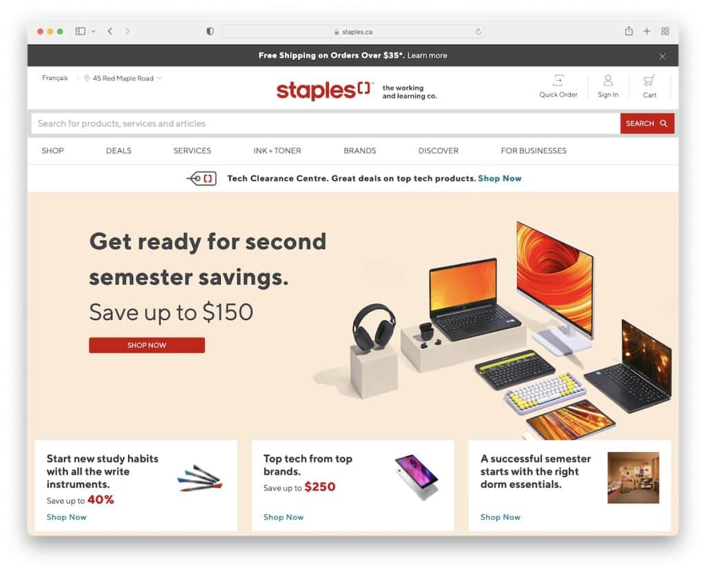 Staples shopify sito web