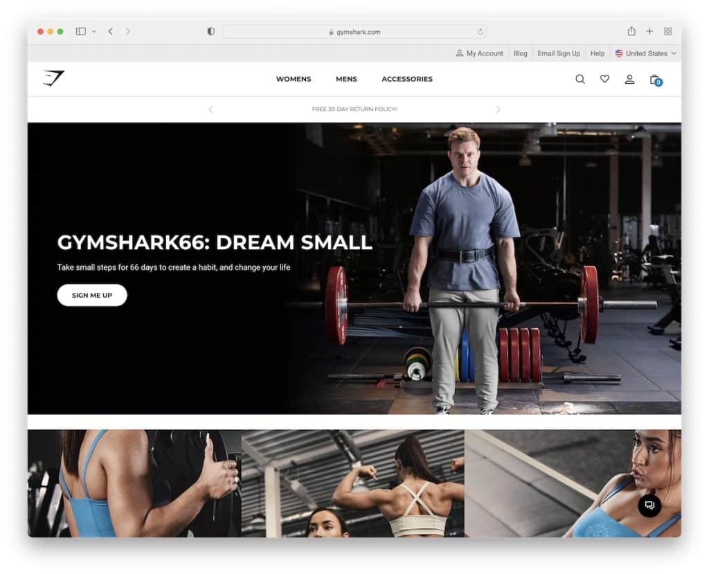 เว็บไซต์ gymshark shopify