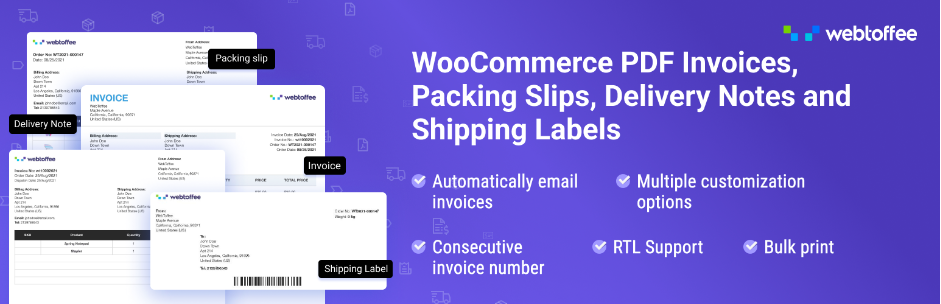 WooCommerce PDF-счета, упаковочные листы, накладные и плагин для отгрузочных этикеток