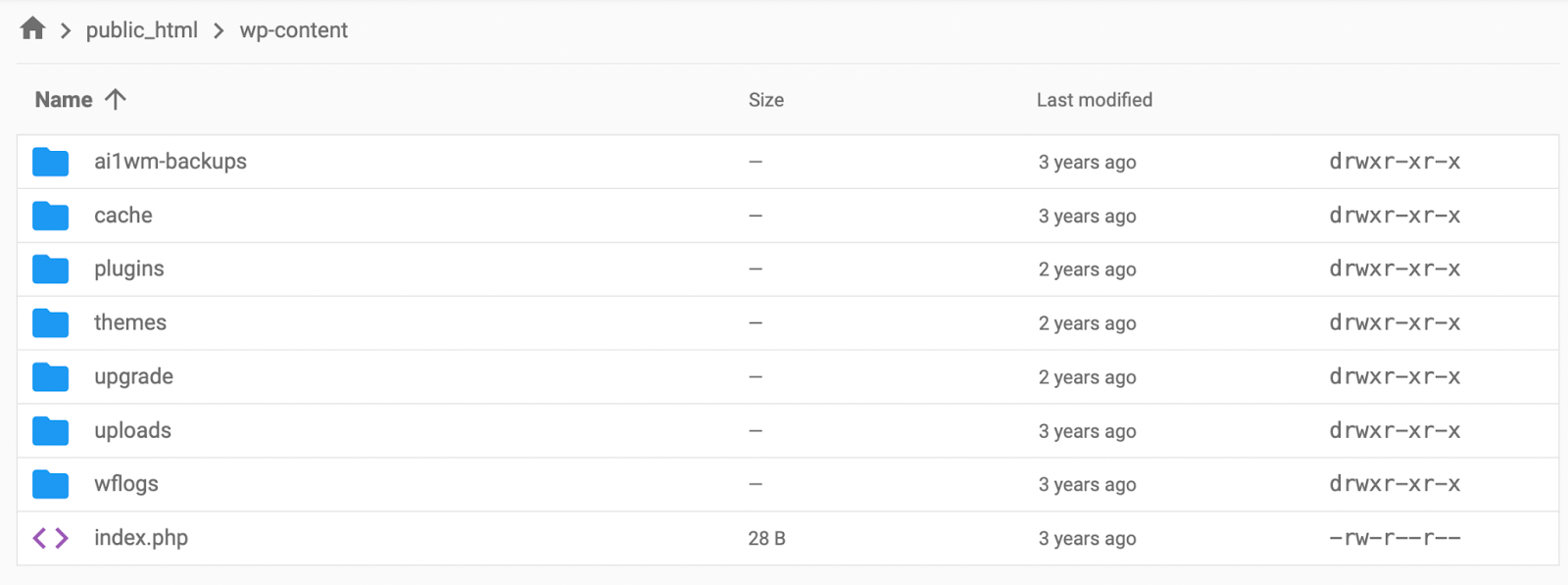 cartella plugins in un file manager cpanel