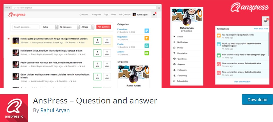 AnsPress – Kostenloses WordPress Frage-und-Antwort-Plugin