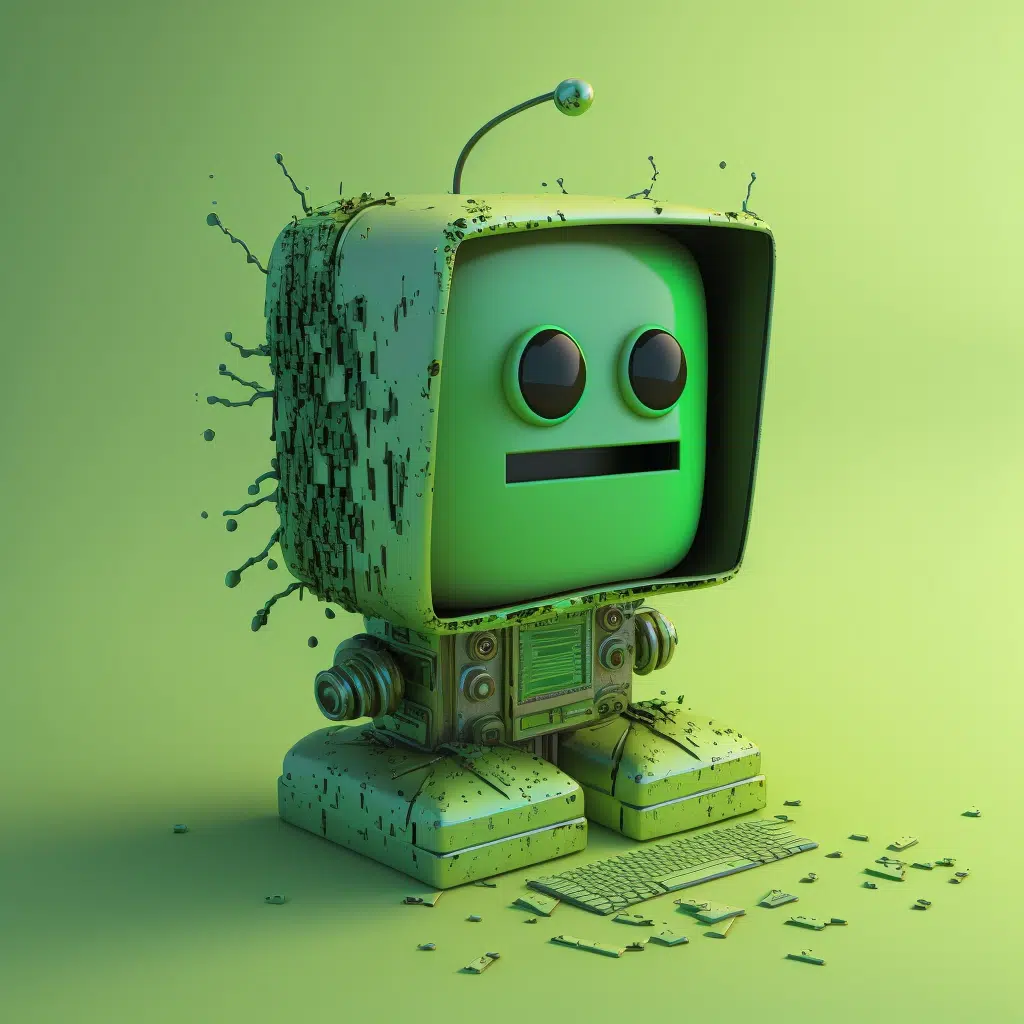 jameswlepage_ai_chatbot_coming_out_of_computer_greenish_backgro_193b2954-b79a-4573-ada4-c8ad3391b4ca