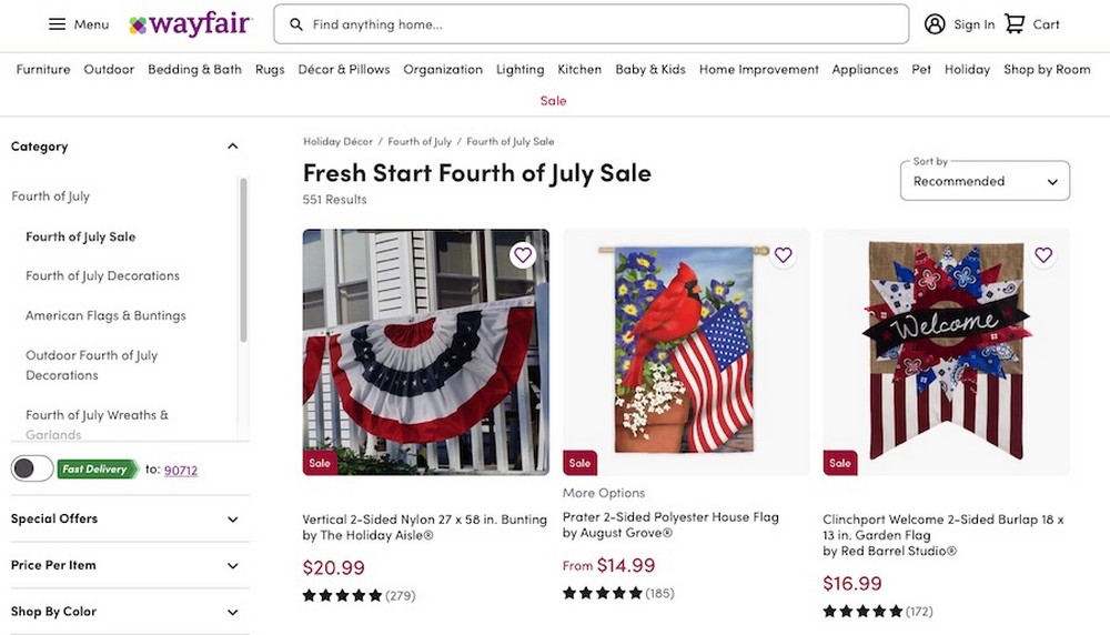 Wayfair - 4 juillet