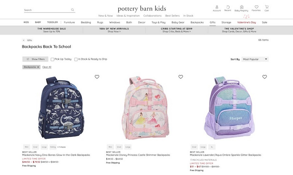 Sacs à dos enfant Pottery Barn