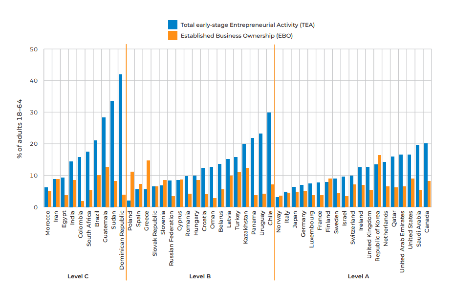 Totale attività imprenditoriale nella fase iniziale