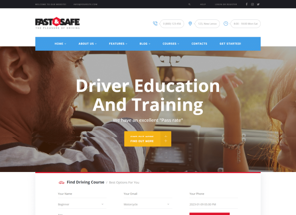 Fast & Safe - 自動車教習所 WordPress テーマ