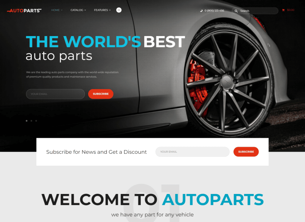 AutoParts - Tema WordPress pentru magazin de piese auto și servicii auto