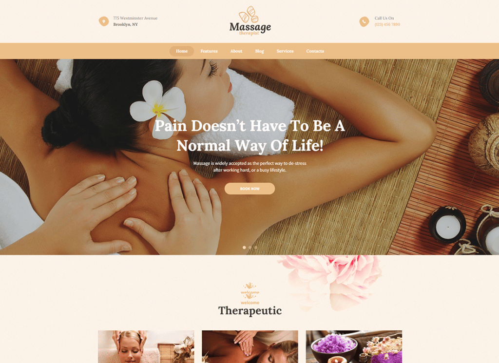 Masaj Terapisti ve Spa Salonu WordPress Teması