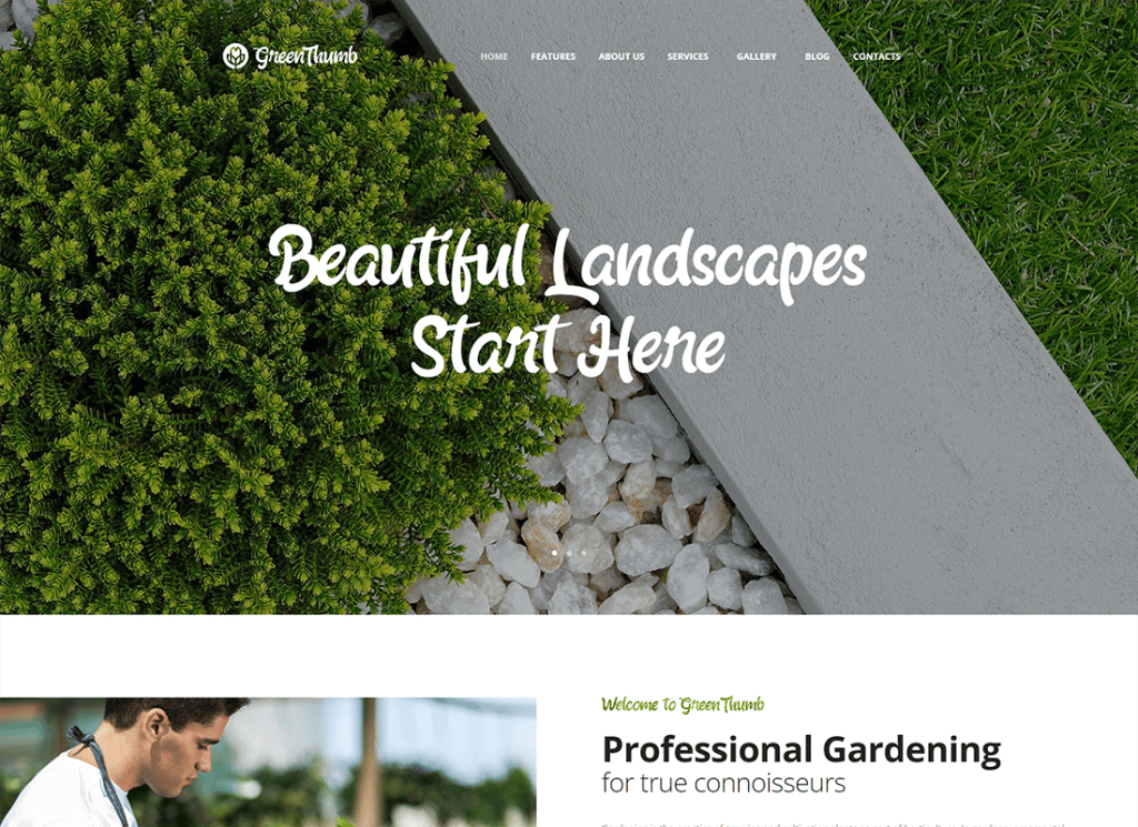pulgar verde | Tema de WordPress para servicios de jardinería y paisajismo