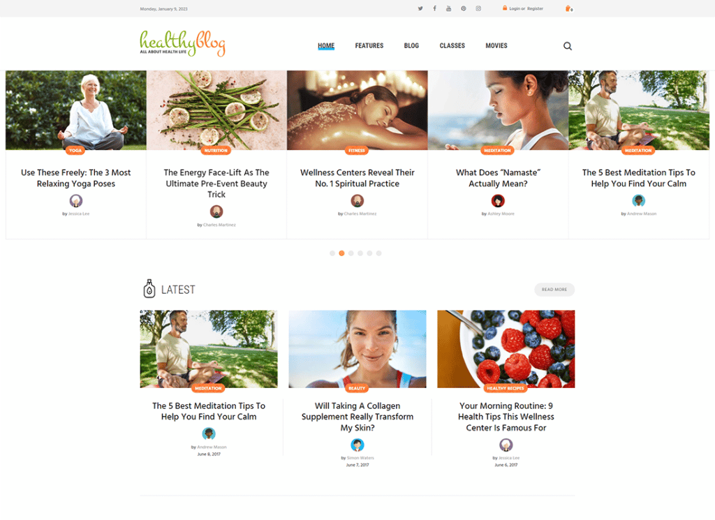 ชีวิตที่มีสุขภาพดี | บล็อกด้วยธีม WordPress ของร้านค้าออนไลน์